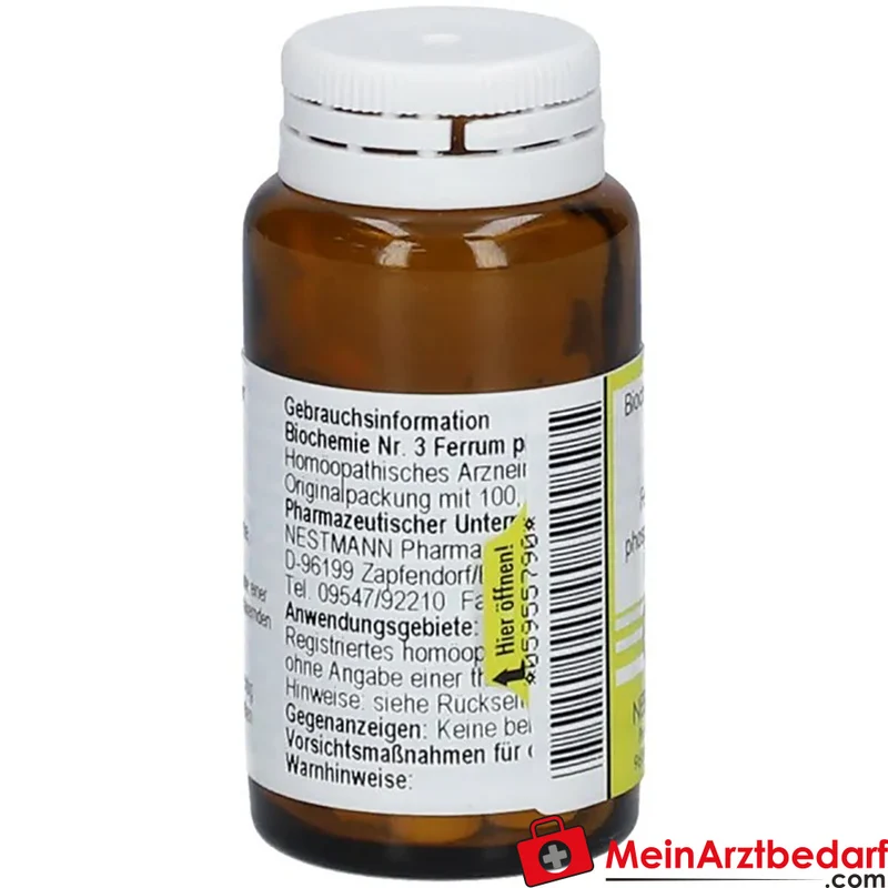 Nestmann Biochemie Nr. 3 Ferrum phosphoricum D12 Tabletten, 100 St.