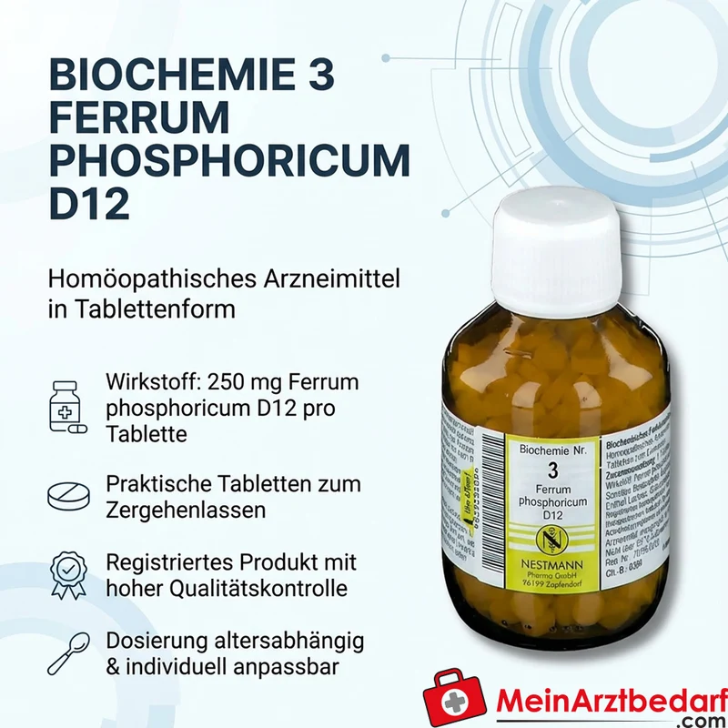 Nestmann Biochemie Nr. 3 Ferrum phosphoricum D12 Tabletten, 100 St.