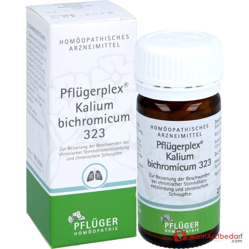 Pflügerplex Kalium bichromicum 323 homöopathisches Arzneimittel bei chronischer Stirnhöhlenentzündung und chronischem Schnupfen