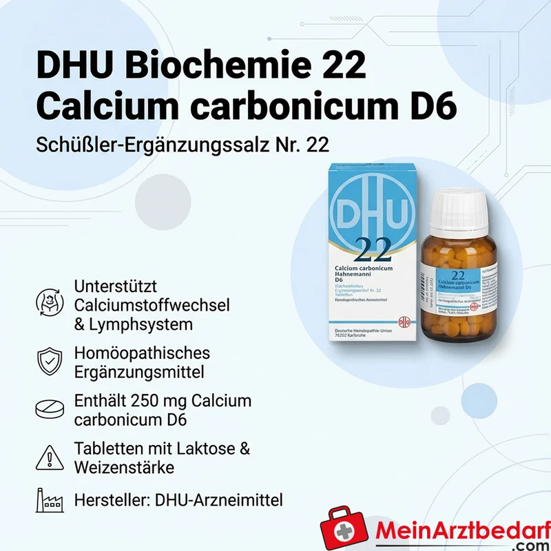 DHU Biochemie 22 Calcium carbonicum D6 250 mg Tabletten