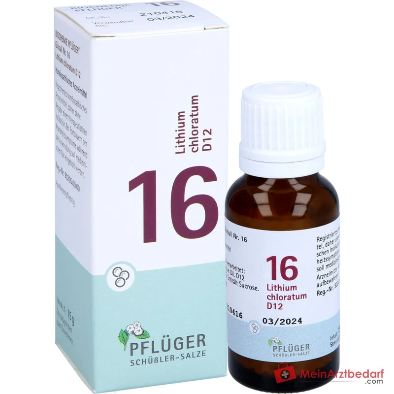 Pflüger Biochemie Globuli Nr. 16 Lithium chloratum D12 Globuli, 15 g