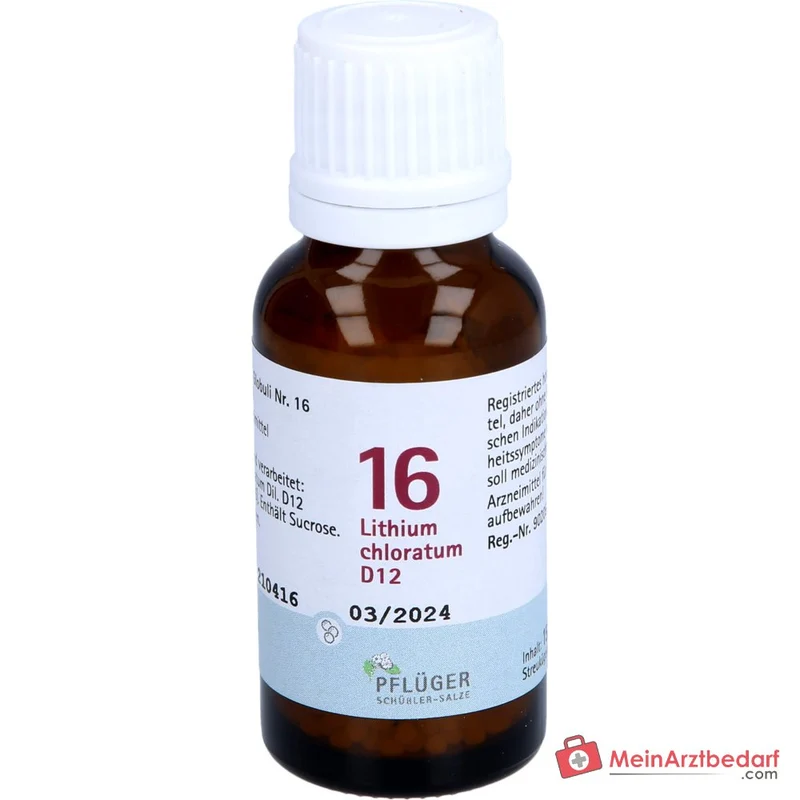 Pflüger Biochemie Globuli Nr. 16 Lithium chloratum D12 Globuli, 15 g
