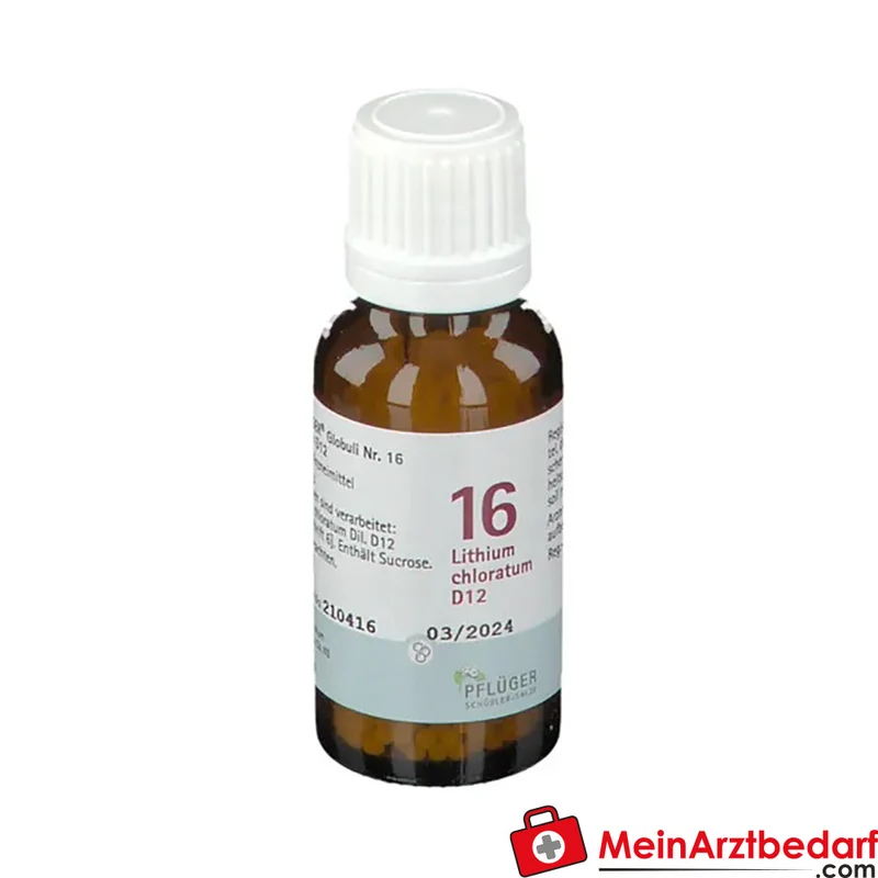 Pflüger Biochemie Globuli Nr. 16 Lithium chloratum D12 Globuli, 15 g