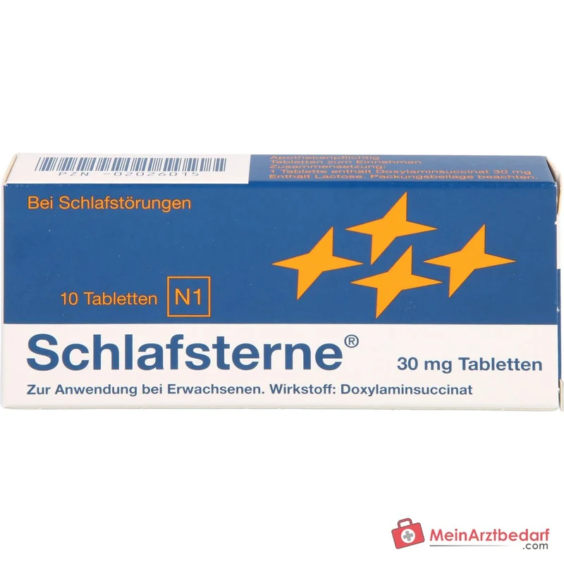 Schlafsterne 30 mg Doxylamin hydrogensuccinat Tabletten 20 Stück, 10 St.