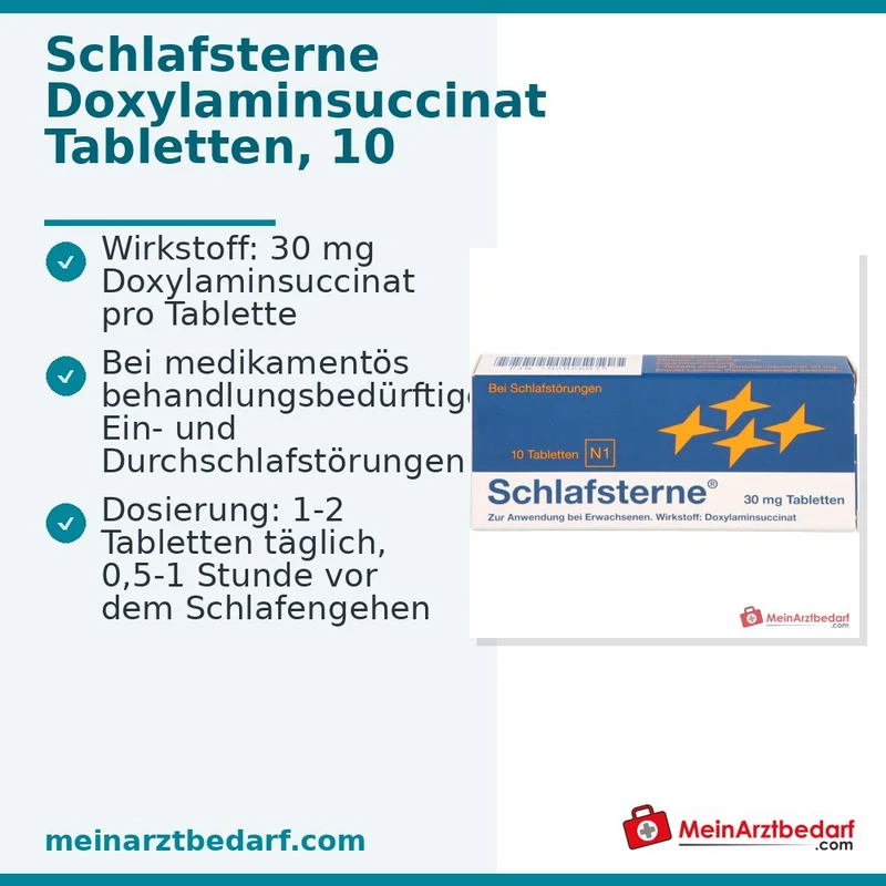Schlafsterne 30 mg Doxylamin hydrogensuccinat Tabletten 20 Stück, 10 St.