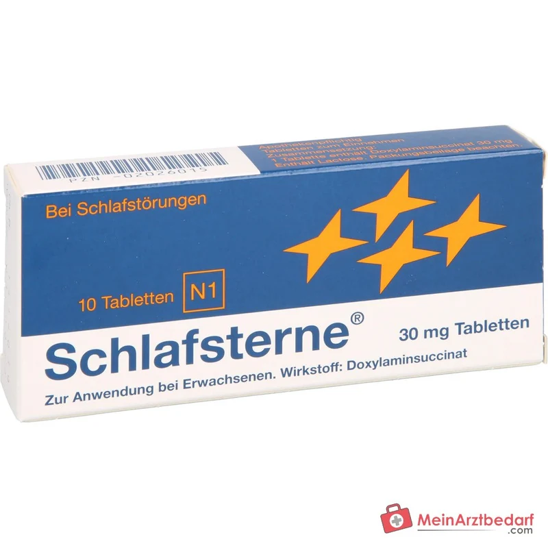 Schlafsterne 30 mg Doxylamin hydrogensuccinat Tabletten 20 Stück, 10 St.