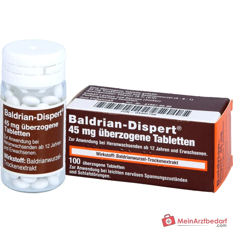 Baldrian Dispert 45 mg überzogene Tabletten, 100 Stk.
