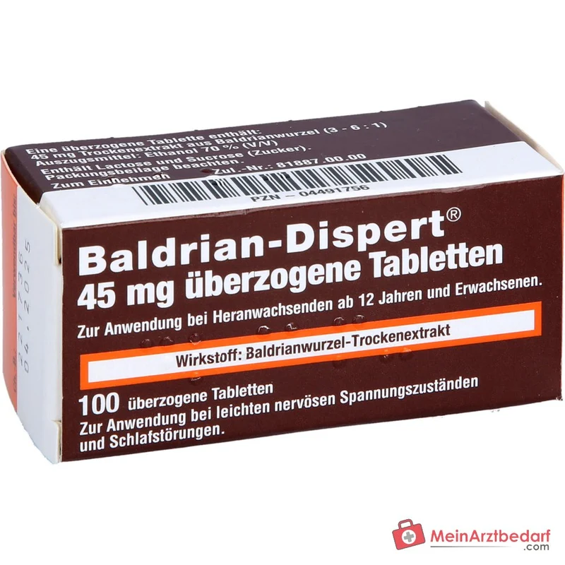 Baldrian Dispert 45 mg überzogene Tabletten, 100 Stk.