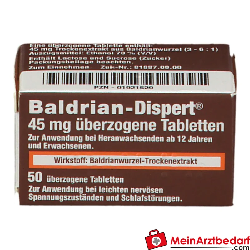 Baldrian Dispert 45 mg überzogene Tabletten, 100 Stk.