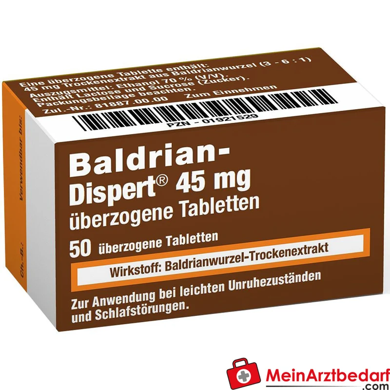 Baldrian Dispert 45 mg überzogene Tabletten, 100 Stk.