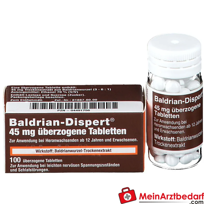 Baldrian Dispert 45 mg überzogene Tabletten, 100 Stk.