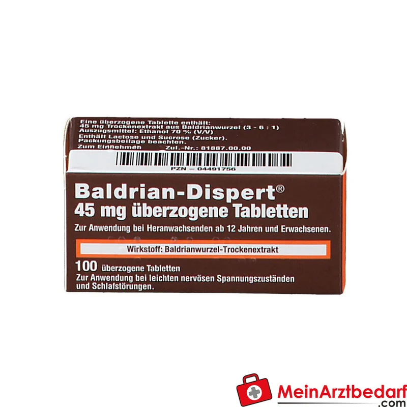 Baldrian Dispert 45 mg überzogene Tabletten, 100 Stk.