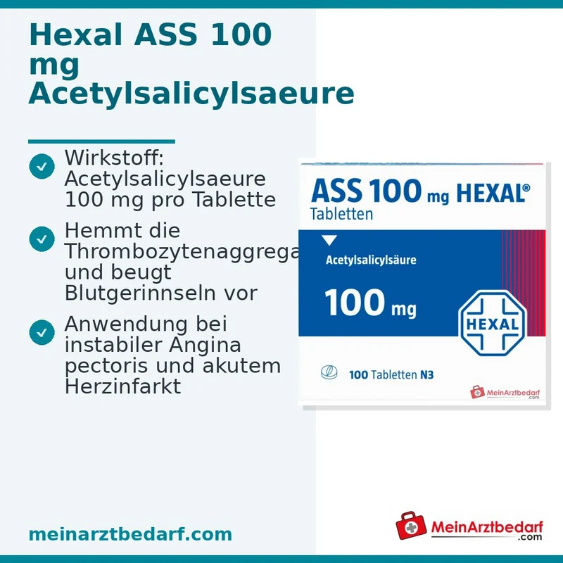 Hexal ASS 100 mg Filmtabletten, 100 St