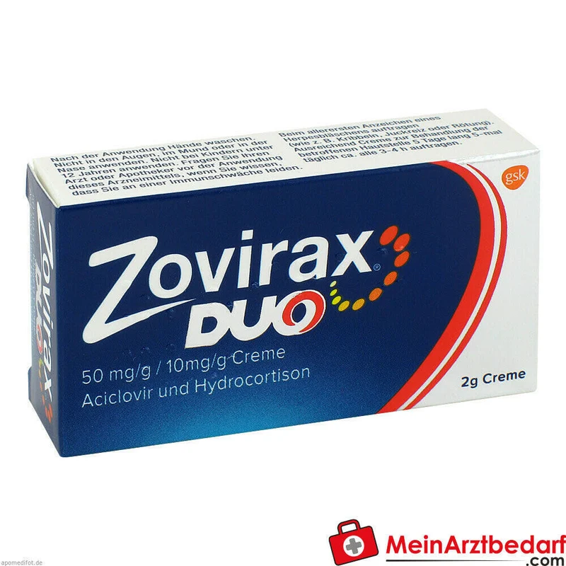 Zovirax Duo Creme 50 mg/g Aciclovir + 10 mg/g Hydrocortison 2 g