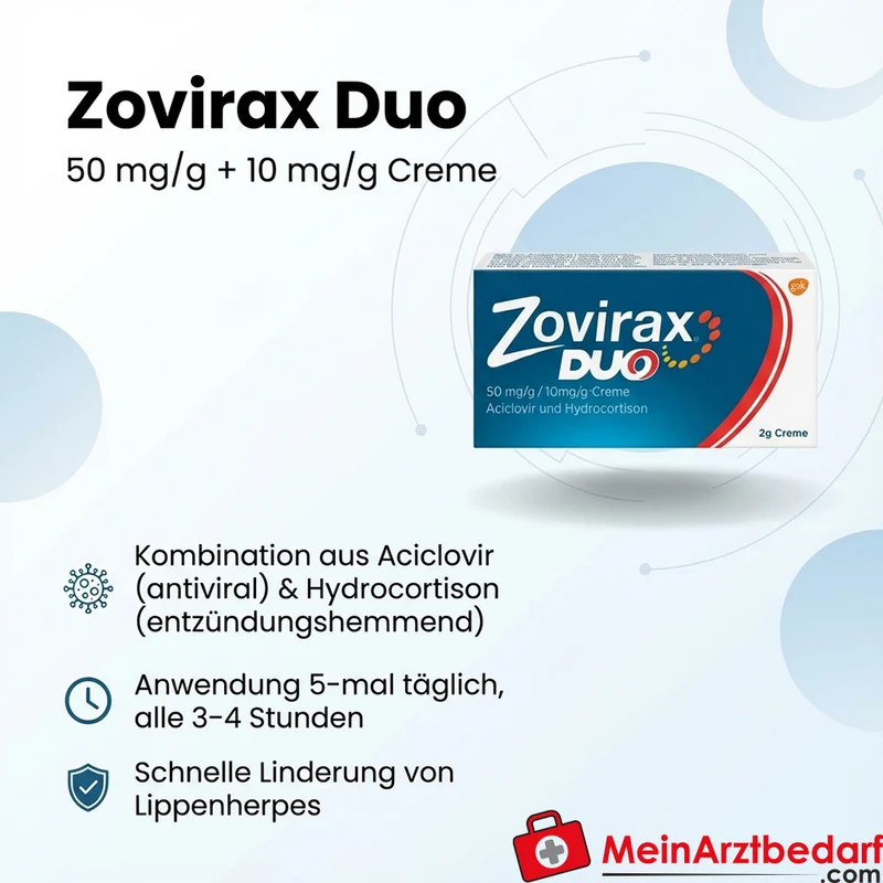 Zovirax Duo Creme 50 mg/g Aciclovir + 10 mg/g Hydrocortison 2 g