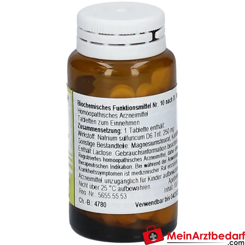 Nestmann Biochemisches Funktionsmittel Nr. 10 Natrium sulfuricum D6 nach Dr. Schüßler Tabletten, 100 St.