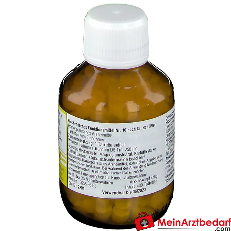 Nestmann Biochemisches Funktionsmittel Nr. 10 Natrium sulfuricum D6 nach Dr. Schüßler Tabletten, 100 St.