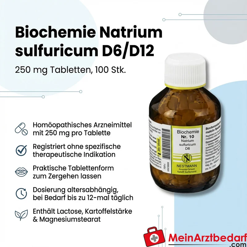 Nestmann Biochemisches Funktionsmittel Nr. 10 Natrium sulfuricum D6 nach Dr. Schüßler Tabletten, 100 St.