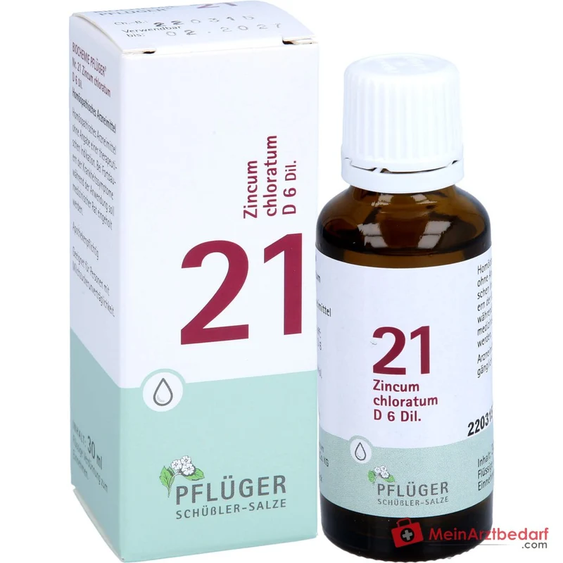 Biochemie Pflüger Nr. 21 Zincum chloratum D6 Tropfen, 30 ml