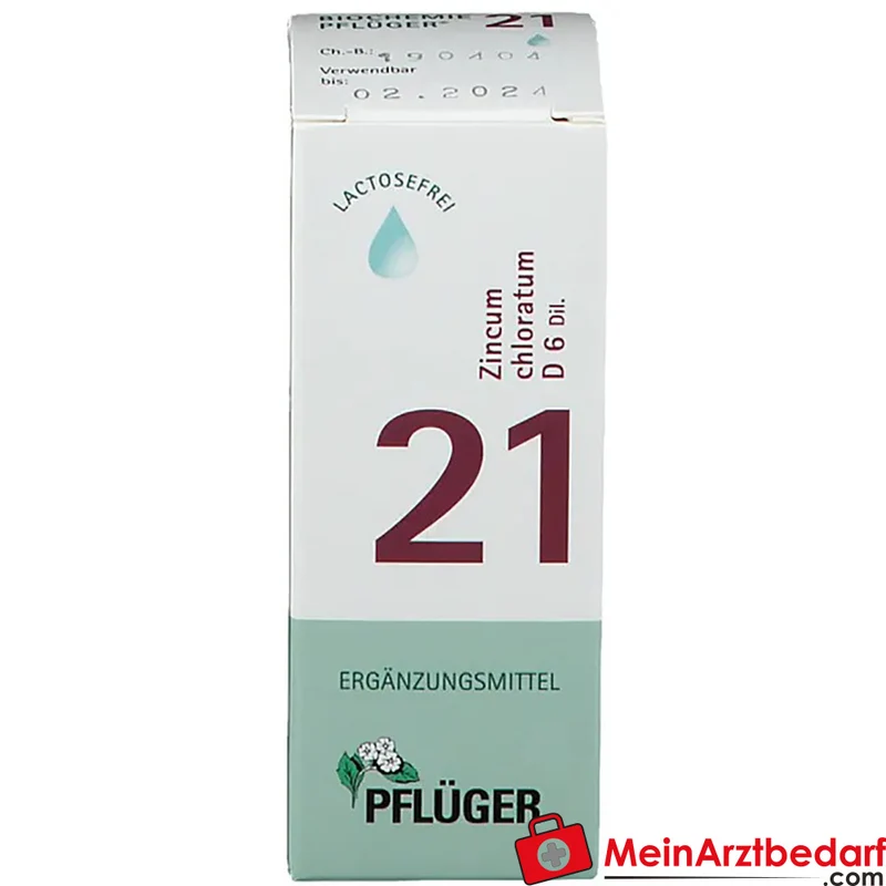 Biochemie Pflüger Nr. 21 Zincum chloratum D6 Tropfen, 30 ml