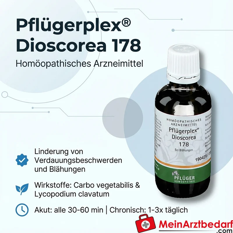 Pflügerplex Dioscorea 178 mit Carbo vegetabilis und Lycopodium Globuli