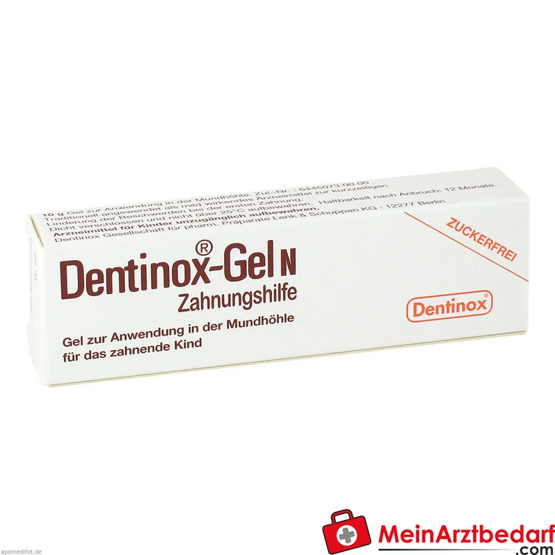 Dentinox Gel N Zahnungshilfe Lidocain hydrochlorid 3,4 mg mit Kamillenblüten‑Tinktur, Gel