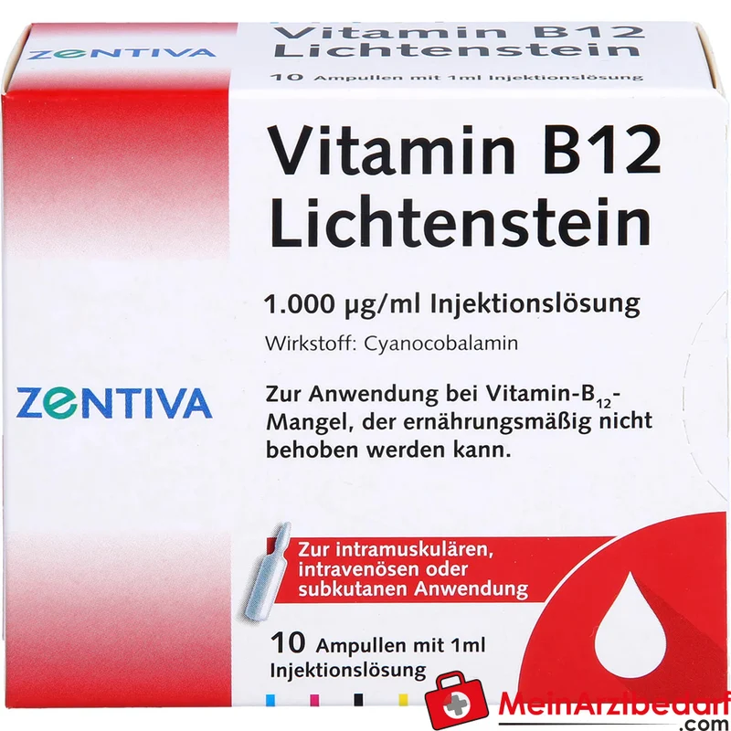 Vitamin B12 Lichtenstein Cyanocobalamin 1000 µg Injektionslösung 1 ml Ampulle