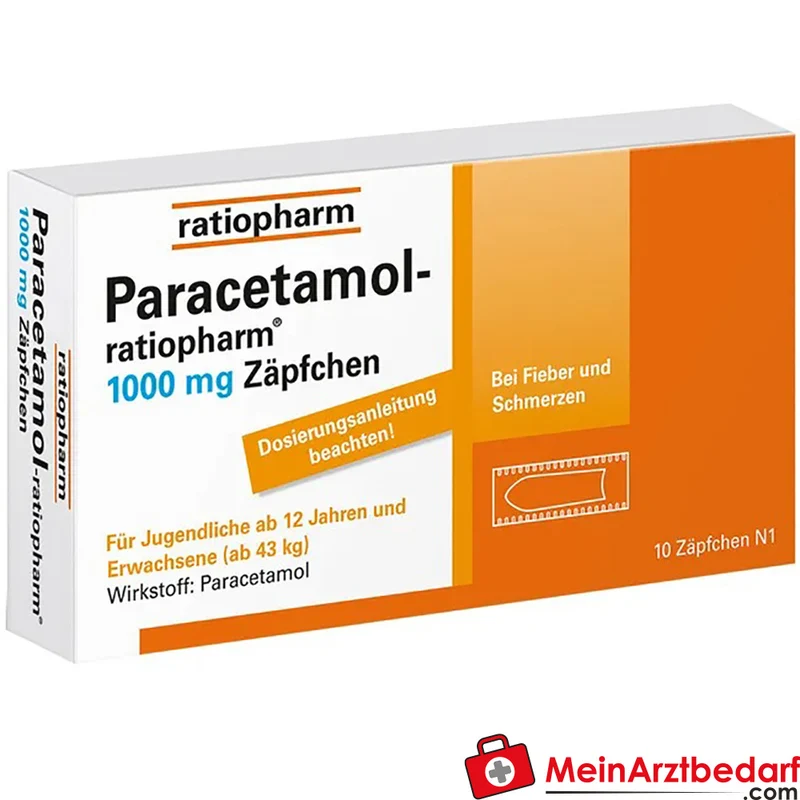 Paracetamol-ratiopharm 1000 mg Zäpfchen