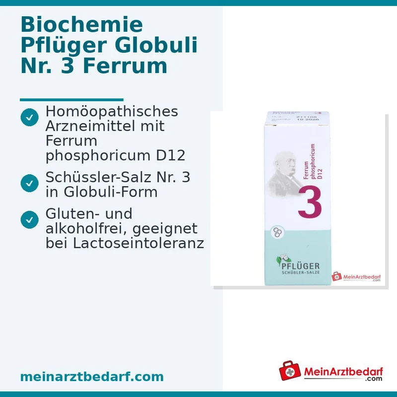 Biochemie Pflüger Globuli Nr. 3 Ferrum phosphoricum D12 Streukügelchen, 15 g