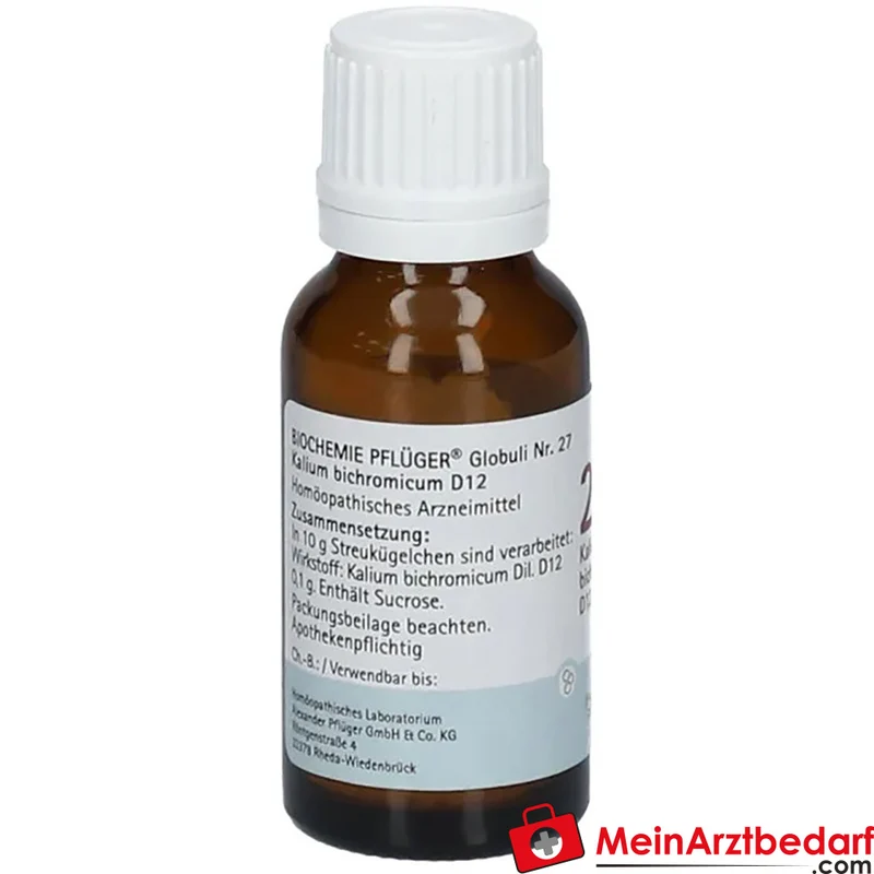 Biochemie Pflüger Globuli Nr. 27 Kalium bichromicum D12 Streukügelchen, 15 g