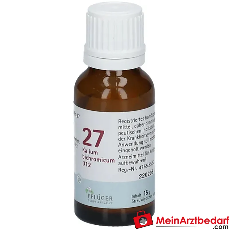 Biochemie Pflüger Globuli Nr. 27 Kalium bichromicum D12 Streukügelchen, 15 g