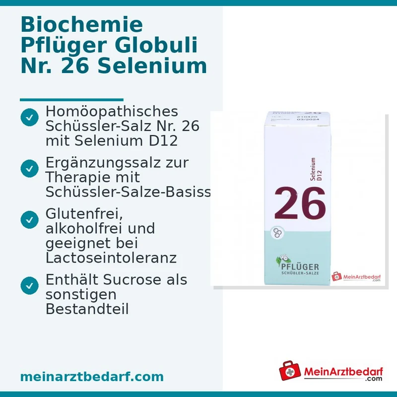 Biochemie Pflüger Globuli Nr. 26 Selenium D12 Streukügelchen, 15 g