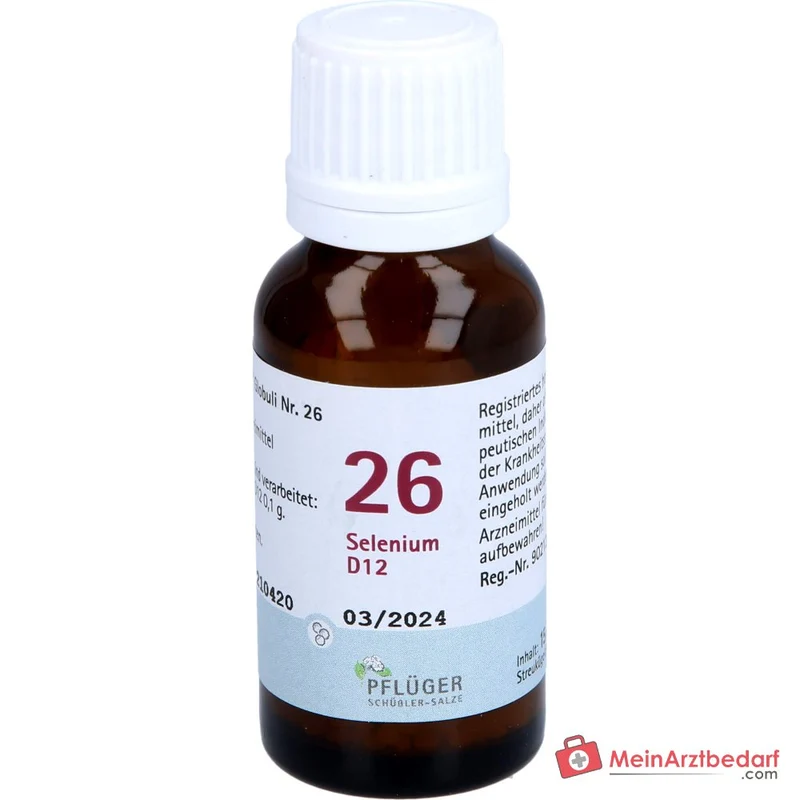 Biochemie Pflüger Globuli Nr. 26 Selenium D12 Streukügelchen, 15 g