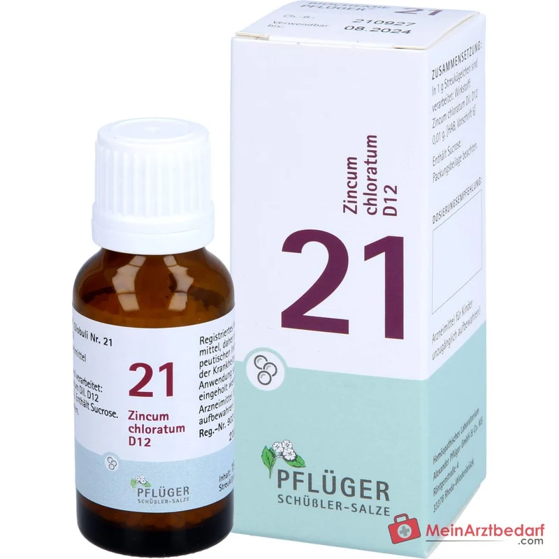 Biochemie Pflüger Globuli Nr. 21 Zincum chloratum D12 Streukügelchen, 15 g