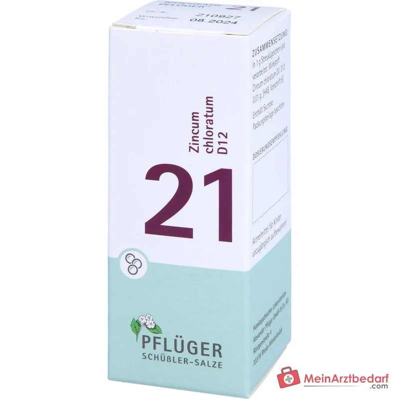 Biochemie Pflüger Globuli Nr. 21 Zincum chloratum D12 Streukügelchen, 15 g