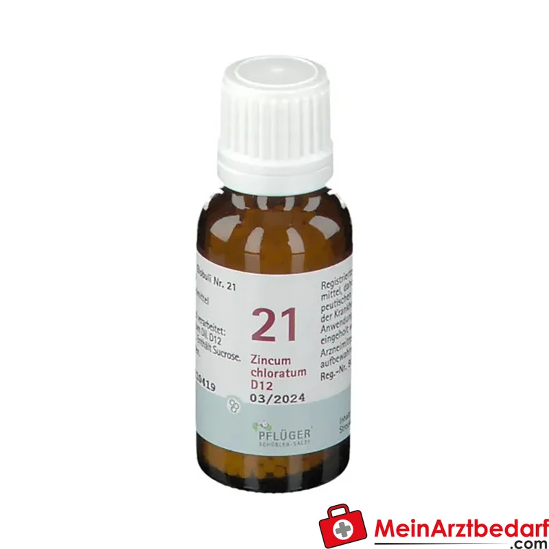 Biochemie Pflüger Globuli Nr. 21 Zincum chloratum D12 Streukügelchen, 15 g