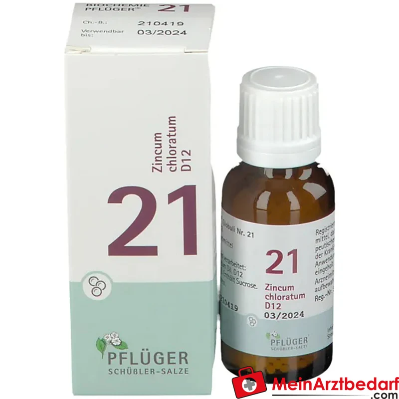 Biochemie Pflüger Globuli Nr. 21 Zincum chloratum D12 Streukügelchen, 15 g