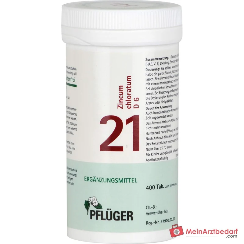 Biochemie Pflüger Nr. 21 Zincum chloratum D6 Tabletten, 400 St.