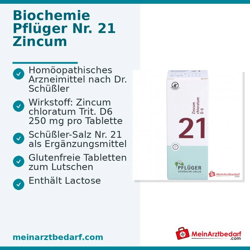 Biochemie Pflüger Nr. 21 Zincum chloratum D6 Tabletten, 400 St.
