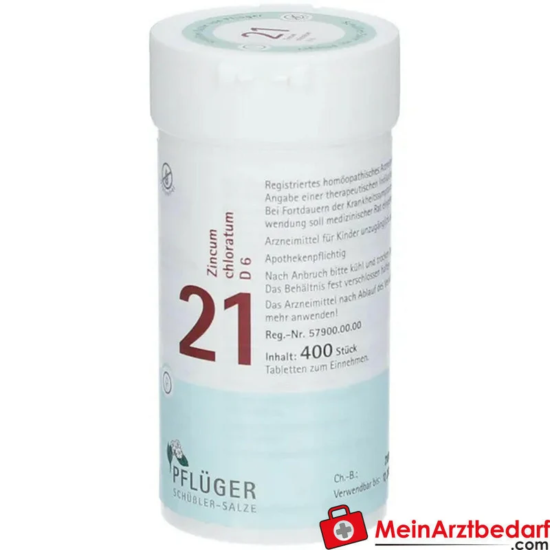 Biochemie Pflüger Nr. 21 Zincum chloratum D6 Tabletten, 400 St.