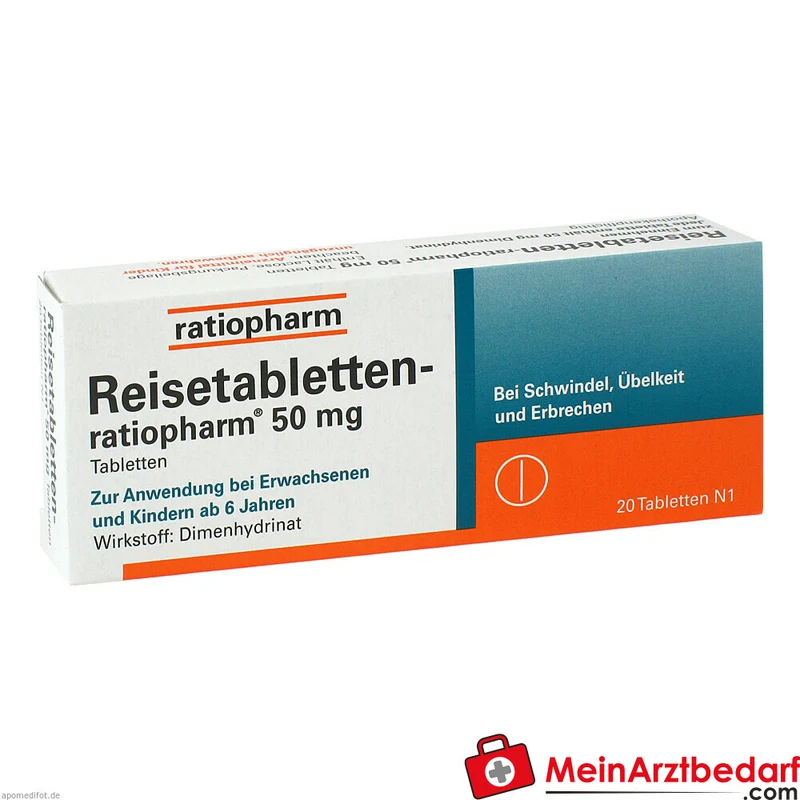 ratiopharm Reisetabletten Dimenhydrinat 50 mg Tabletten 20 Stück