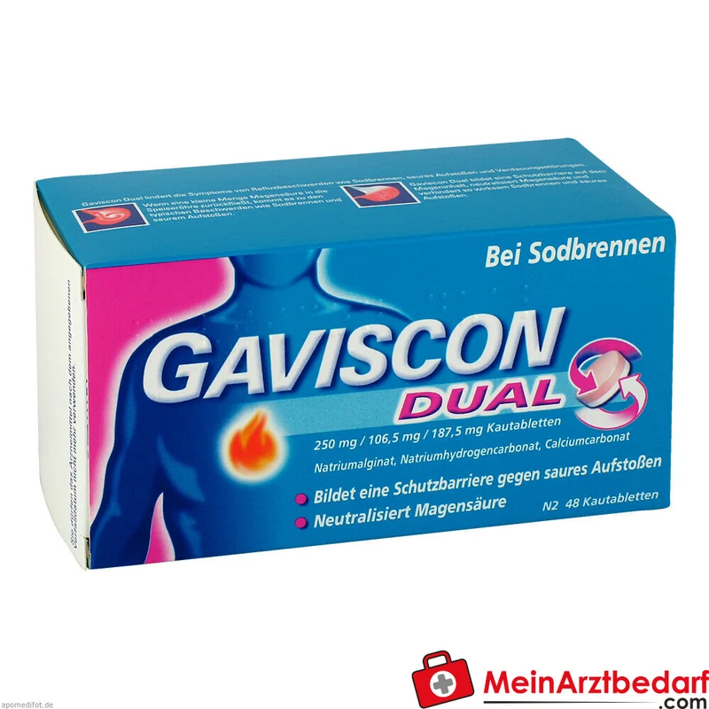 Gaviscon Dual 250 mg/106,5 mg/187,5 mg Kautabletten