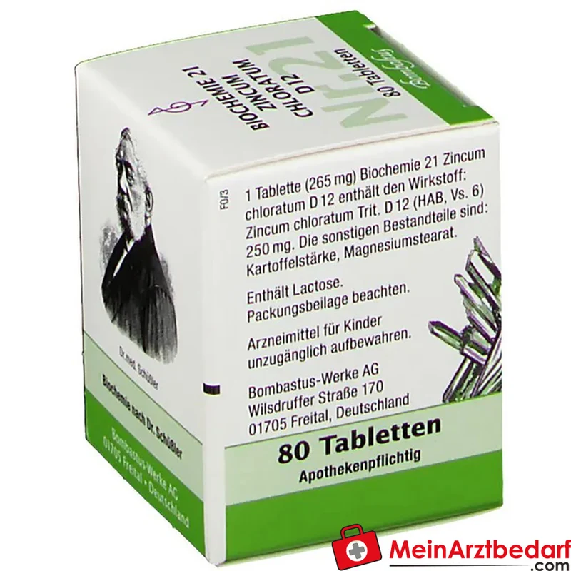Bombastus Biochemie 21 Zincum chloratum D12 250 mg Tabletten