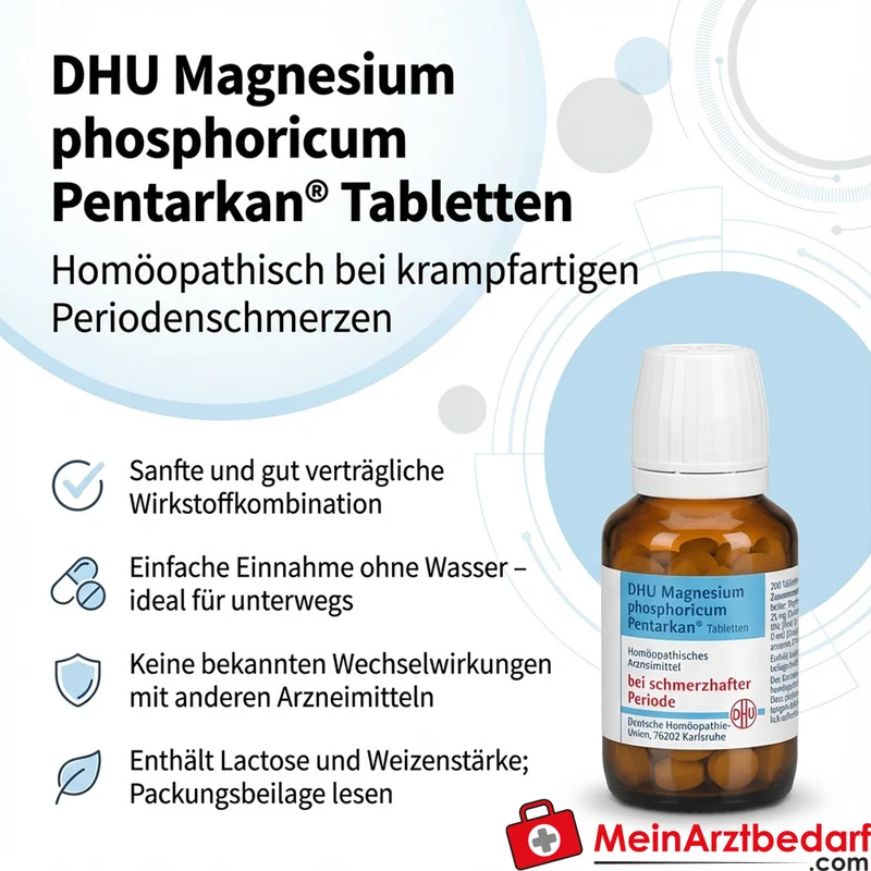 DHU Magnesium phosphoricum Pentarkan Magnesium phosphoricum / Chamomilla / Colocynthis / Potentilla anserina / Aesculus Tabletten, 80 St.