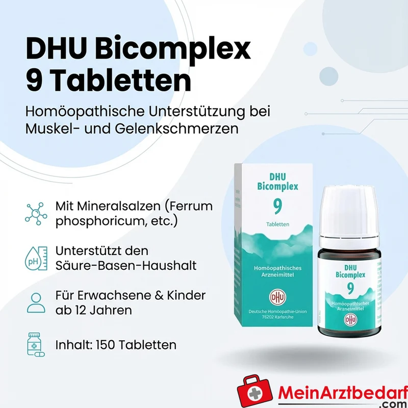 DHU Bicomplex 9 Ferrum phosphoricum / Natrium phosphoricum / Natrium sulfuricum / Silicea Tabletten, 150 St.