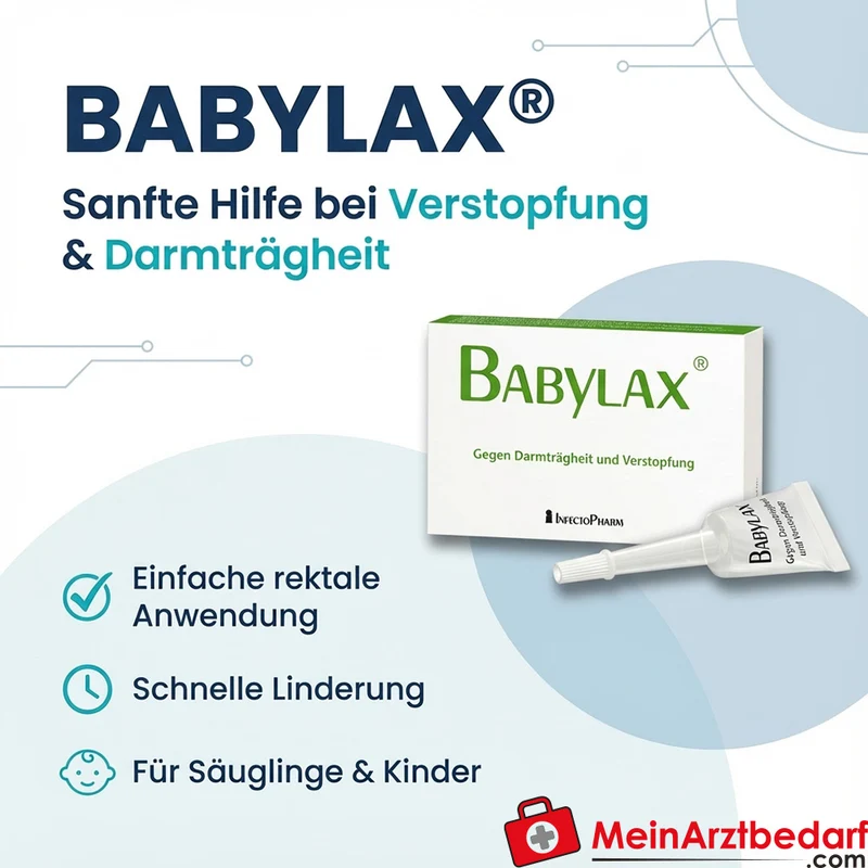 Babylax Rektiole zur Behandlung von Darmträgheit und Verstopfung bei Säuglingen & Kindern