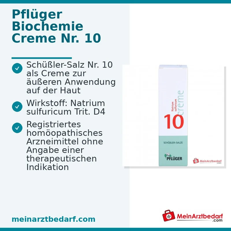Pflüger Biochemie Creme Nr. 10 Natrium sulfuricum D4 Creme, 75 g