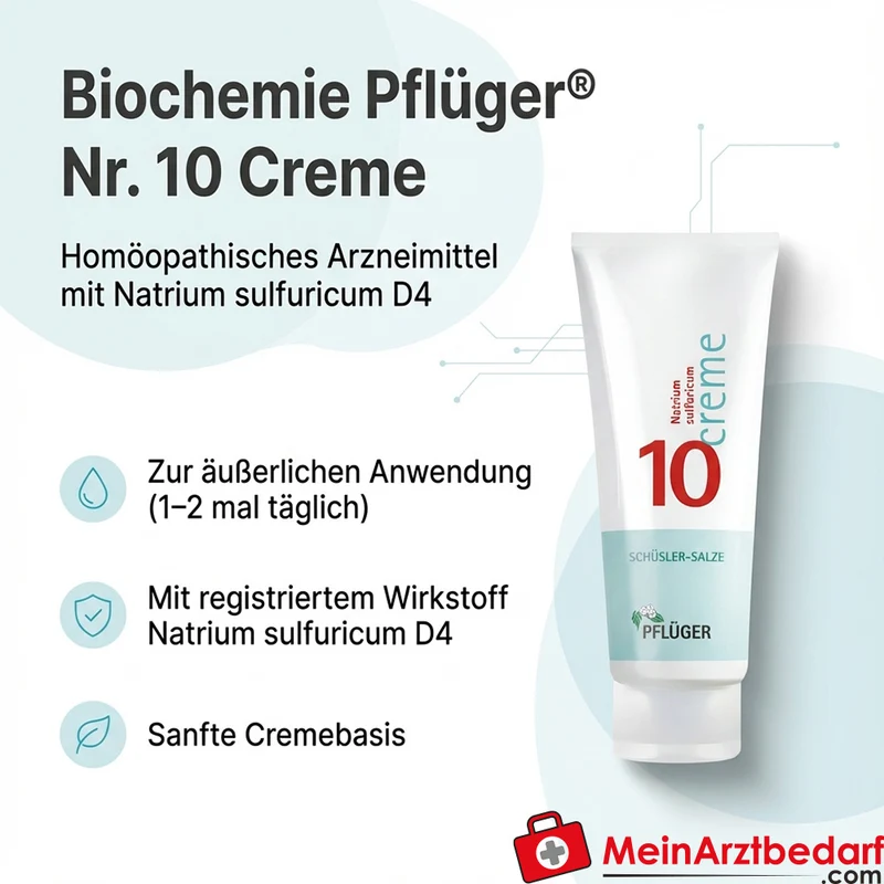 Pflüger Biochemie Creme Nr. 10 Natrium sulfuricum D4 Creme, 75 g