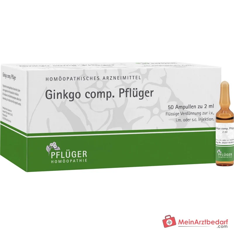 Pflüger Ginkgo comp. Ambra grisea / Anamirta cocculus / Conium maculatum / Ginkgo biloba / Panax Ginseng / Petroleum rectificatum Ampullen, 50 St.