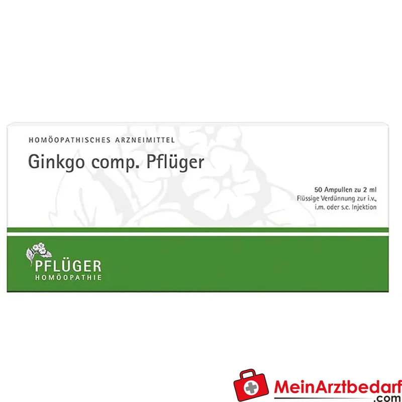 Pflüger Ginkgo comp. Ambra grisea / Anamirta cocculus / Conium maculatum / Ginkgo biloba / Panax Ginseng / Petroleum rectificatum Ampullen, 50 St.